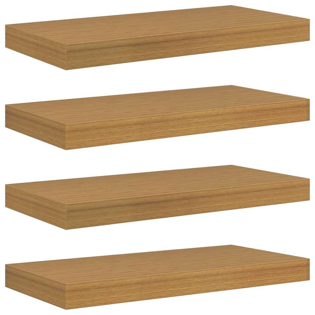 Étagères murales flottantes lot de 4 en bois beige 50cm pour salon