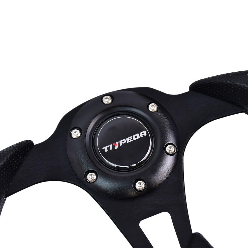 Amazon | TIYPEOR 350mm 車のドリフトD字型ステアリングホイール、改造