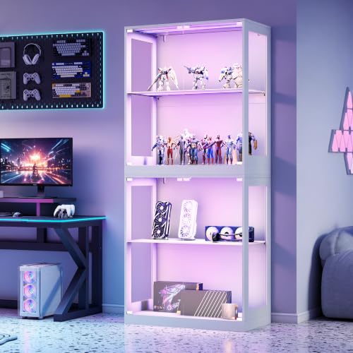 Image of AMERLIFE Modular DIY RGB Display Cabinet, 32 x 16 x 72.5 Inch