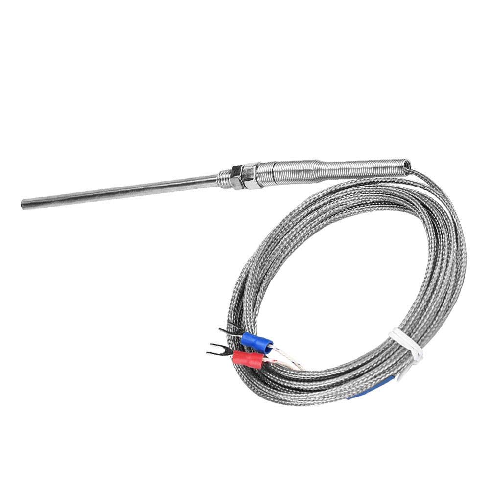 Type K Thermocouple, M8 Thread Type K Thermocouple 100mm Probe Temperature Sensor Wire 0-400?(4m)