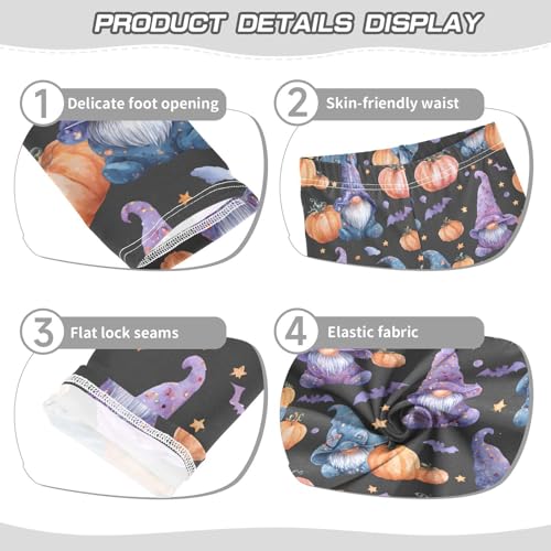 Pumpkin Dwarf Bat Stars Girls Leggings Ultra Soft Compression Yoga Gym Pants for Kids 4-10T3