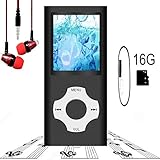 MP3 Player / MP4 Player, Hotechs MP3 Music Player with 16GB Memory SD Card Slim Classic Digital LCD 1.82'' Screen Mini USB Port with FM Radio, Voice Record
