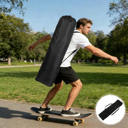 Parliky Wodoodporna Torba Deskorolkę z Oxford Przenośna Torba Longboard z Grubymi Regulowanymi Paskami Ramię Idealna Do Przechowywania i Transportu Sprzętu Sportowego