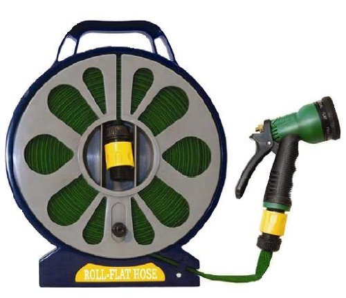 Preisvergleich Produktbild Gartenschlauch mit Trommel, mit Sprühdüse, 15 m