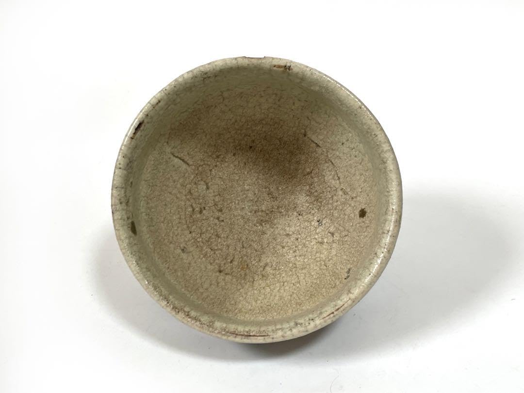陶芸家　作家物　作者不明　濱田庄司　？　赤絵　柿釉青差　茶碗　抹茶碗　民芸　益子 陶芸家作家物作者不明濱田庄司？赤絵柿釉青差茶碗抹茶碗民芸益子