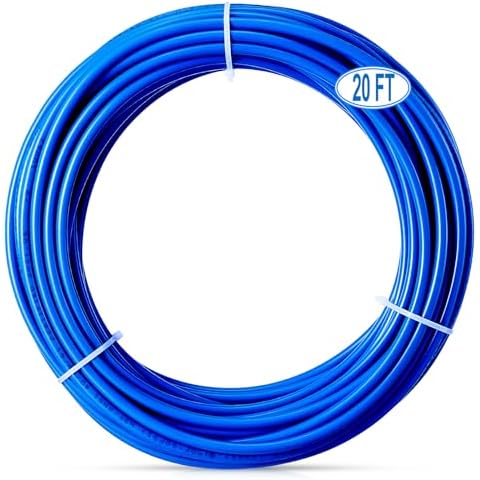 PURENAT 20FT 1/4 Inch O.D.RO Water Tubing,NSF Certified Pipe for RO(Reverse Osmosis) Water Purifier Filter System,BPA free Flexible Plastic Hose(blue) Cover