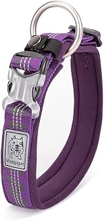 WINHYEPET Dog Collar Best Neoprene Padded 3M Reflective Dog Collar For Large Medium Small Bonus Dog Tracker Tag Function YC1854 (Purple,XXL)