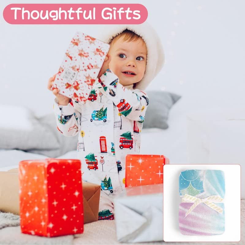 Miniatura 5 de Manta de sirena para niñas, regalos de sirena para niñas, mantas de bebé para niñas, manta de franela suave para niños, manta mullida para