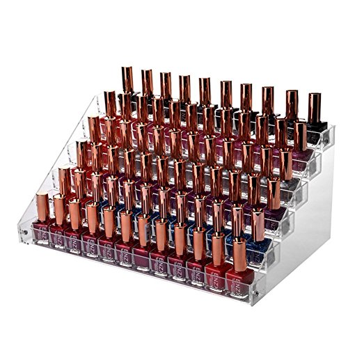 Preisvergleich Produktbild Zerone Professioneller,Multifunktioneller Acryl Nagellack Organizer,Kosmetik Aufbewahrung,Aufbewahrung Boxen für 40 / 50 / 60 Flaschen(4 / 5 / 6 Stock,Transparent) (6 Stock)