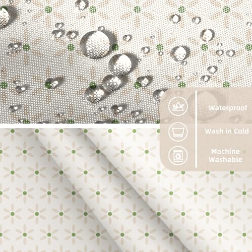 Yeele Green Flower Dainty Minimalist Shower Curtain 72x78 Inch by Yeele - Used condition - Image 5