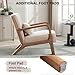 ANJ Modern Arm Chair, Mid-Century Modern Accent Chair Upholstered Lounge Chair with Pillow and Solid Wood Frame, Linen Fabric Comfy Chairs for Living Room