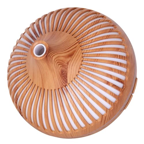 Image of Bedroom Humidifier for Sleep Essential Oil Diffuser with Flame Effect Night Light Ultrasonic Cool Mist Air Quiet USB Auto Shut Off Aromatherapy Diffuser (Humidifier Wood Grain)