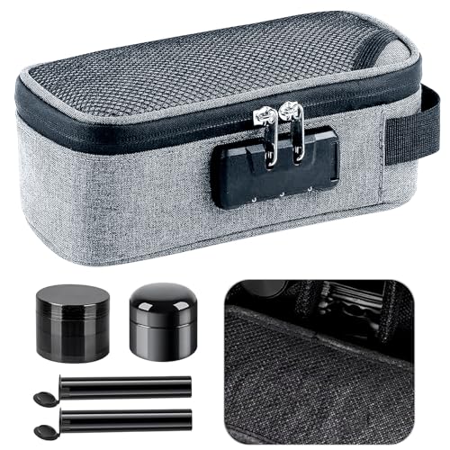 Large Storage Bag with 7 Small Items, Portable Storage Case with Combination Lock For Home and Travel grey3