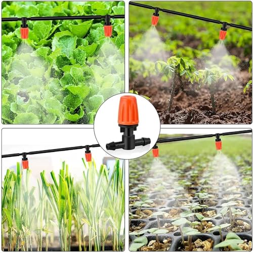 Image of Micro Drip Irrigation Kit Adjustable Nozzle Automatic Watering Kits Garden Micro Irrigation Drip System Plant Watering System for Patio Greenhouse Lawn Mist Cooling System Water Misting Spray