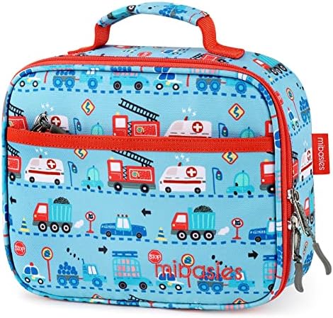 mibasies Kids Lunch Box for Girls and Boys Toddler Insulated Lunch Bag for School (Car)
