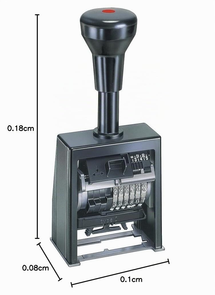Paginierstempel Blockzahlen schwarz 5,5mm 6stel. Kunstst.
