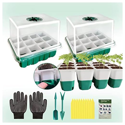 Techsliker Seed Starter Tray Germination Kit, Reusable Seed Starting Kit with Humidity Dome, Plant Seed Starting Trays for Vegetable Flower Herb Seeds (2 Sets Without Light)