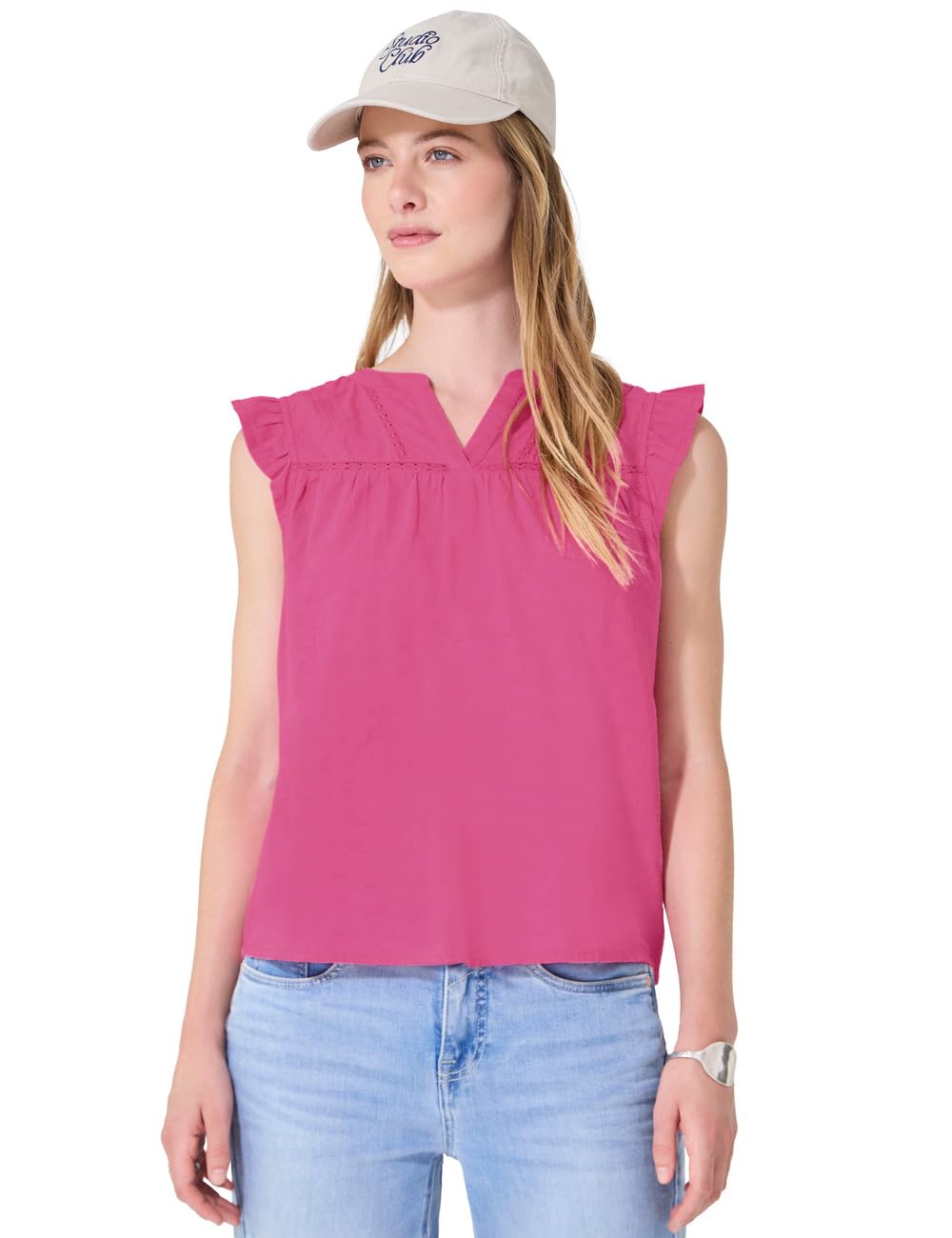 Street One Studio Blouse Shirt with Split Neck and Tape Details Simply Pink 44