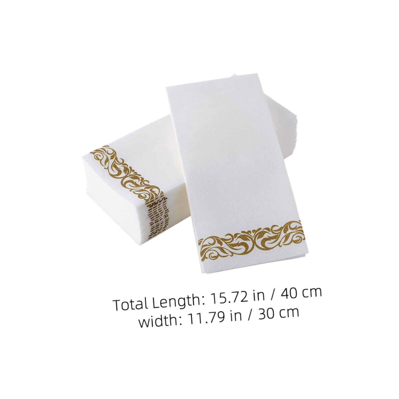 Anneome 75 Stück Fach Gefaltete Bedruckte Papier Servietten Staubfrei Europäischer Stil Vielseitig für Hochzeiten Formelle Dinner und Bbqs Goldene Muster