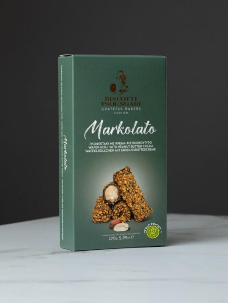 Biscotti Tsoungari -Markolato– Wafer Roll With Peanut Butter, 170g (5.99 oz) - Image 3