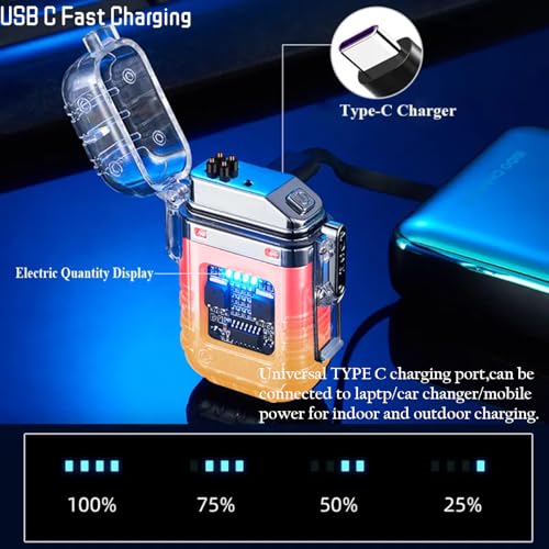 Encendedor eléctrico recargable plasma impermeable rosa y amarillo miniatura 2