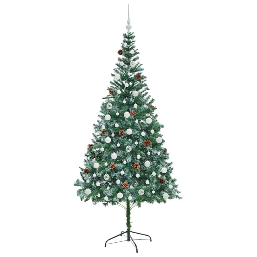 Sztuczna choinka zielona, 210 cm, stal PCW, stożek, wstępnie oświetlona 300 diodami LED o ciepłej białej barwie, 8 trybów, do użytku wewnątrz i na zewnątrz, świąteczna dekoracja