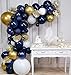 PartyWoo Kit Arco Palloncino Blu e Oro, 67 Pezzi di 5 Foglie d'oro, Palloncino Oro Gigante, Palloncino Bianco Gigante, Palloncini Blu Navy, Palloncini Scintillio Oro Bianco, Palloncini Metallici Oro
