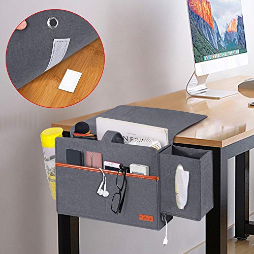 image for Simboom Bedside Organizer Caddy, Felt Storage Bag with Tissue Box and 