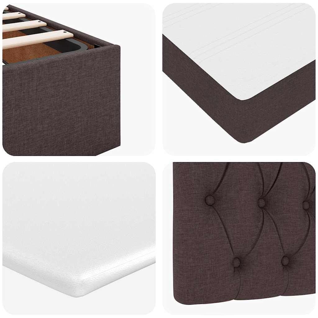 vidaXL Struttura Letto Pouf con Materassi 200x200 cm in Tessuto, giroletto, pouf giroletto, sottoletto, giroletto con contenitore, imbottito, pouf