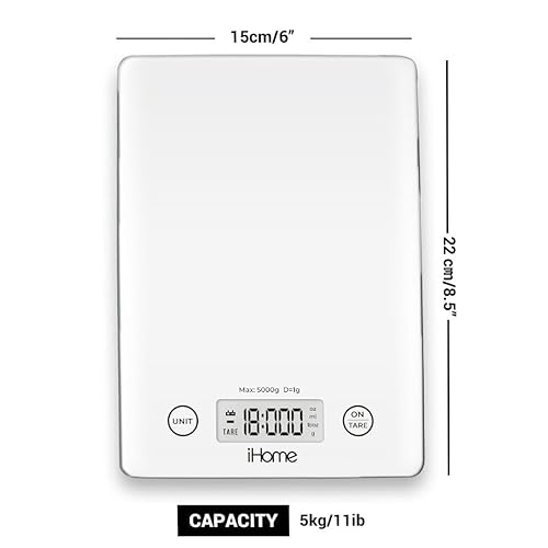 Miniatura 5 de Báscula digital de alimentos para cocina, báscula digital de vidrio para cocina (GmOz), báscula de cocina para alimentos (hornear y cocinar),