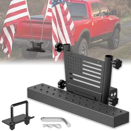 Trailer Dual Hitch Flag Pole Holder Step for 2 Inch ...