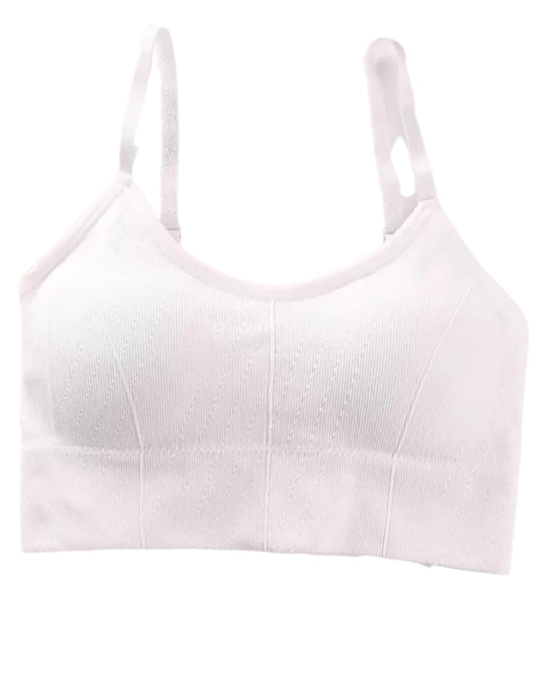 Women’s Cotton Blend Adjustable Strap Sports Bra | Lightly Padded, Non-Wired, Comfortable Everyday Bra (2, Withe)-image-22