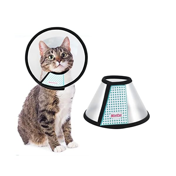 Mintcat cat cone collar soft, adjustable cat collar soft cone, protective cat recovery collar cat cones to stop licking, lightweight elizabethan collar for cats kitten small dog after surgery