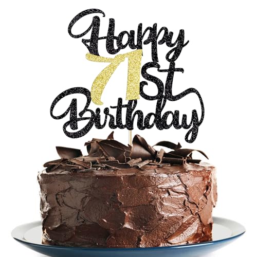 Image of Klionjor 71st Happy Birthday cake topper happy birthday cake decoration 71st birthday party decoration gift plugin