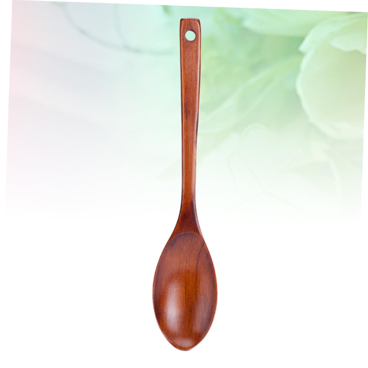 GRIRIW Solid Wood Kitchen Spoon Soup Utensil for Home Restaurant Cooking Easy to Clean Elegant Design Comfortable Handle for Hot Liquids