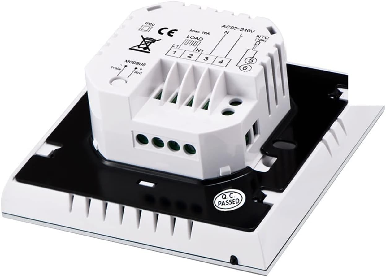 Termostato De Ambiente Inalámbrico Calefacción por Suelo Radiante Controlador De Temperatura del Hogar Controlador Rs485 Control Remoto Programable Semanal, WiFi Black, For Boiler