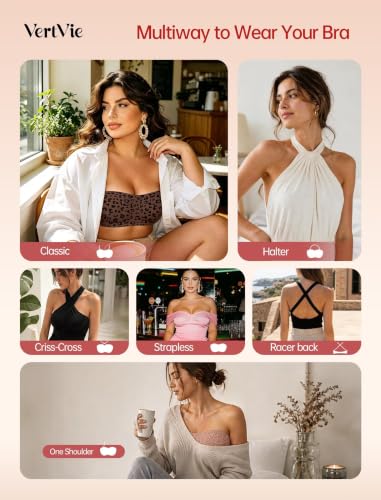 Image of Vertvie Womens Strapless Bra Jelly Push Up Seamless Bandeau Bra Wireless Non Slip Silicone Tube Top Bras Padded Bralette