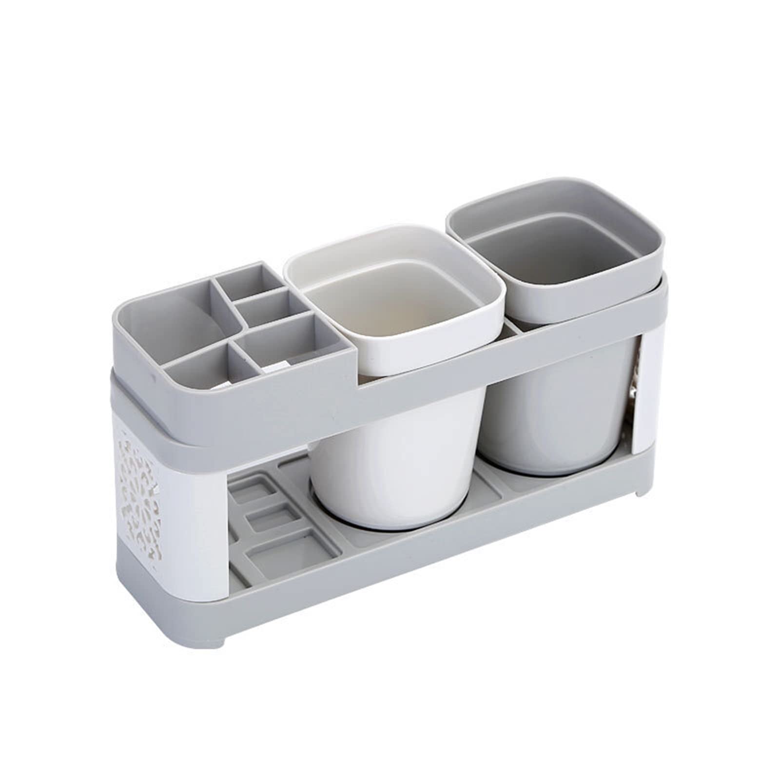 JINGYAN Toothbrush Holders Punch-free Toothbrush Holder Set Toothpaste Storage Rack Tooth Brush Dispenser Bathroom Organizer Accessories Tools