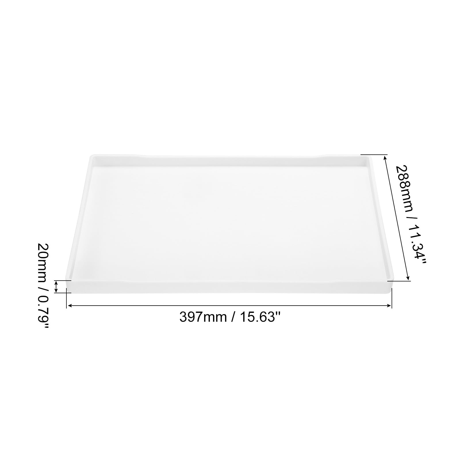 uxcell Serving Tray Small White Mini Tray 11.3" x 15.6" Plastic Rectangular Wooden Serving Trays Decorative Ottoman Platter for Breakfast Kitchen Bathroom - Image 2