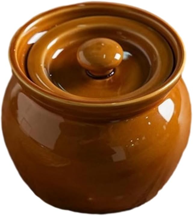 Underglaze Crock Stew Pot, 400ml, Exquisite Round Design for Home Cooking, Versatile Kitchenware for Stews and Soups