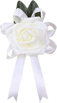 Rose Men's Corsage Groom Lapel Pin Men's Brooch Handmade Business Wedding Supplies for Wedding Dance Party Decor Bridal Prom Accessories lpzsmd 1025(Color:Black)