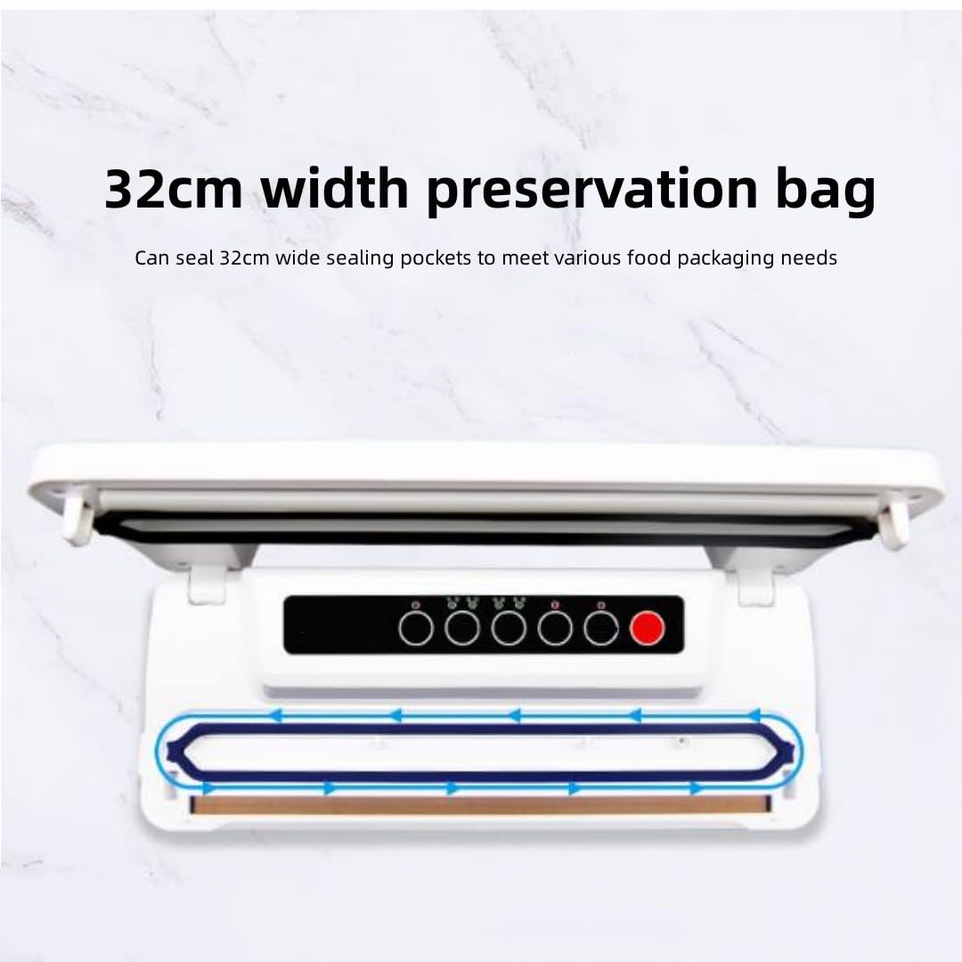 Petite machine d'emballage sous vide alimentaire, puissante machine à sceller sous vide et à sceller les sacs, prolonge la durée de conservation de vos aliments, avec 10 sacs (noir)