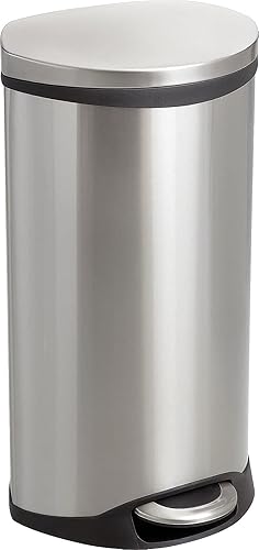 Miniatura 2 de Safco Products 9902SS Ellipse Papelera de paso, 7.5 galones, acero inoxidable, plata, 26.5 x 15 x 13.5 pulgadas