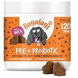 Bugalugs Probiotics for Dogs Natural Dog Treats with Pumpkin Powder for dogs – Gut Health, Sensitive Tums, Anal Glands, Scooting, Loose Stools, Smelly, Itchy Ears, Great for all dogs