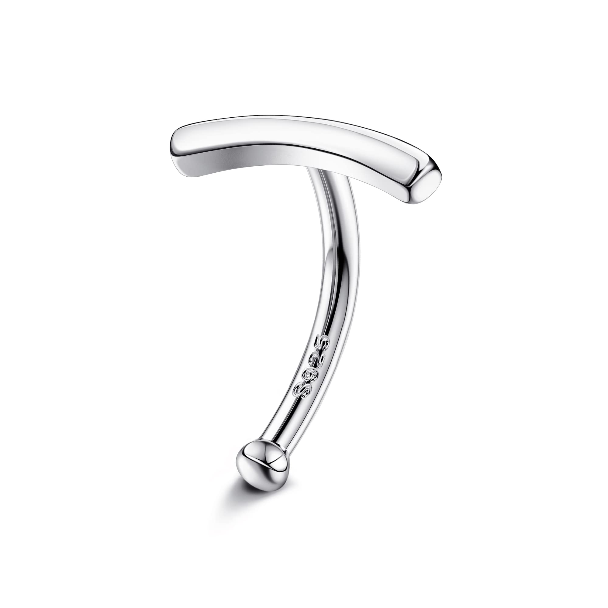 KRFY Barras de Ombligo S925 Anillo de Ombligo de Plata Esterlina 18K Chaped Hypoallergenic Curved Barel Barbell Stud 14G Joyería de Piercing de Ombligo para Mujer Niñas - 2mm End Ball