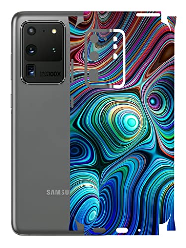 Image of AtOdds - Samsung Galaxy S20 Ultra Mobile Back Skin Rear Screen Guard Protector Film Wrap (Coverage - Back+Camera+Sides) (Water Paint)