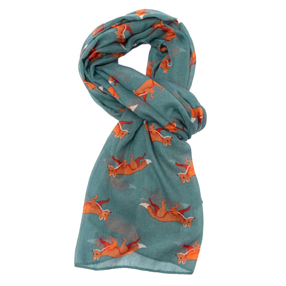 The Olive House Women's Green The Olive House® Fox Scarf Cute Foxes