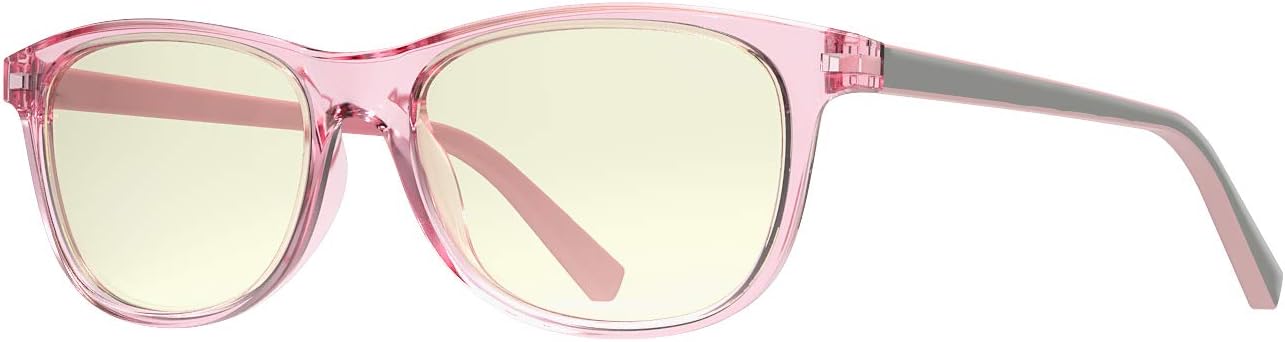 Avoalre Blue Light Blocking Glasses Women Filter Shield 380-500 nm Reduce Eye Strain for Computer Smartphones Video Gaming Digital Screens Office Amber Tinted PC Lenses Retro TR90 Frame - Pink