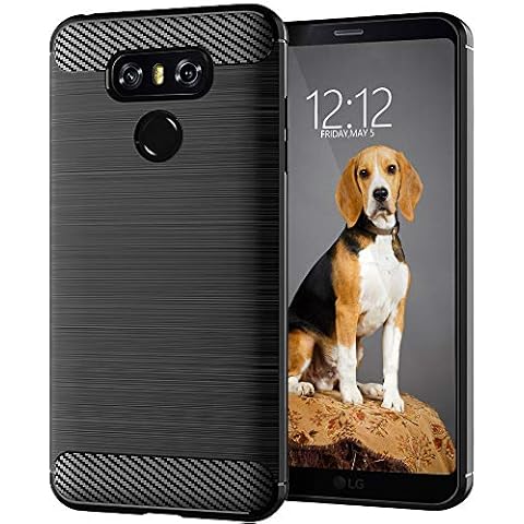 KEEPCA for LG G6 Phone Cases,LG G6 Plus Case,Slim Thin Flexible TPU Soft Silicone Anti-Scratch Shockproof Protective Cover for LG G6,Brushed Black Cover