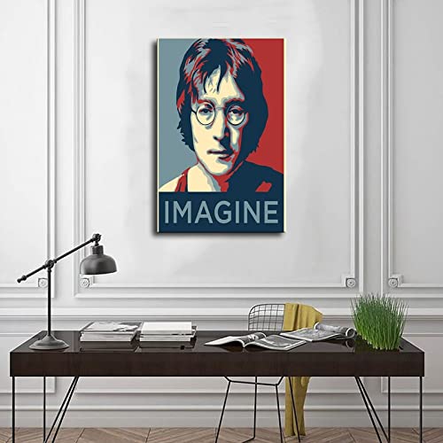 Poster John Lennon (5) sur toile pour décoration de chambre à coucher, paysage sportif, bureau, chambre, cadeau, style cadre, 50 x 75 cm - Les Beatles, Paul McCartney, John Lennon, RIngo Starr, George Harrison Poster John Lennon (5) sur toile pour décoration de chambre à coucher, paysage sportif, bureau, chambre, cadeau, style cadre, 50 x 75 cm – Image 4
